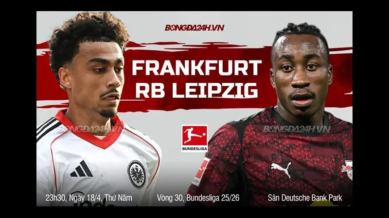 Cầu thủ Frankfurt vươn cao đánh đầu ghi bàn trước RB Leipzig Cầu thủ Frankfurt vươn cao đánh đầu ghi bàn trước RB Leipzig