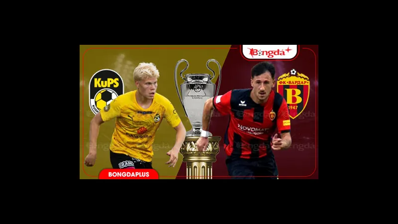 Cầu thủ KuPS và Vardar đấu tranh gay gắt trên sân cỏ